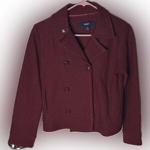 GAP Women's Deep Red Pea Coat size XS